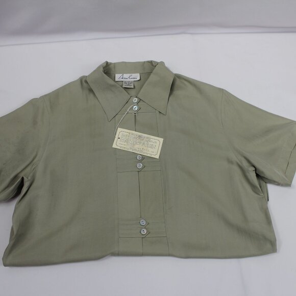 Anna‎ Carson 100% Silk Tunic Sage Size Medium NWT - Picture 7 of 11